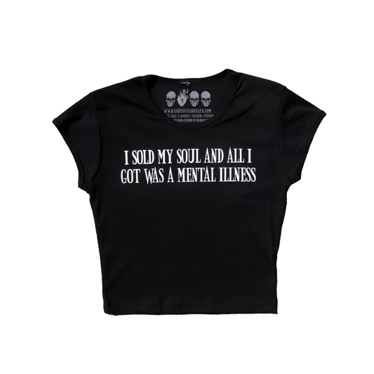 Sold My Soul Cropped Tee Black