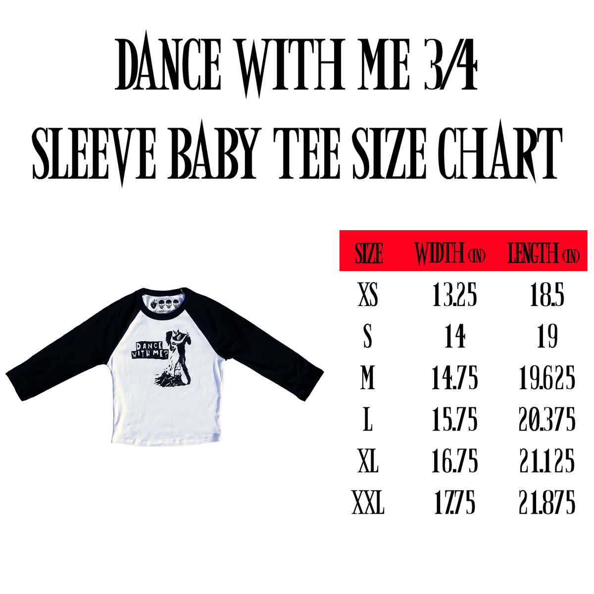 Dance With Me 3/4 Sleeve Baby Tee
